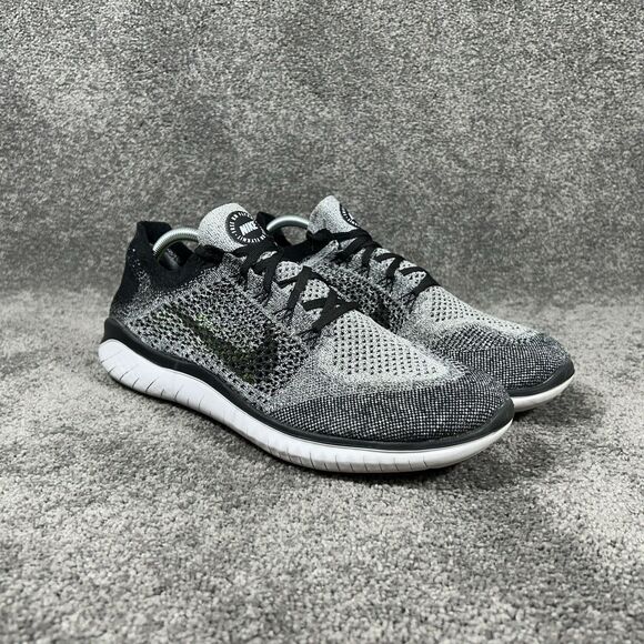 Nike Free RN Flyknit 2018 942838-101 Men's Sz 12 Black White Oreo Running Shoes - Picture 2 of 12
